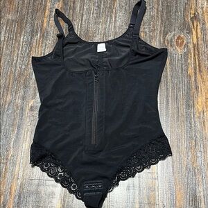 Black Lace Trim Bodysuit
